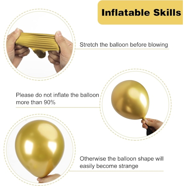 129 st metalliska guldballonger latexballonger i olika storlekar 18 12 10 5 tum festballongset för födelsedagsfest examen bröllop semesterballong Gold