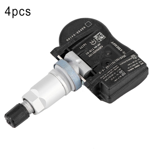 4 st TPMS Däcktrycksensor 52933-D4100 för KIA Optima Hyundai Ioniq Genesis G90