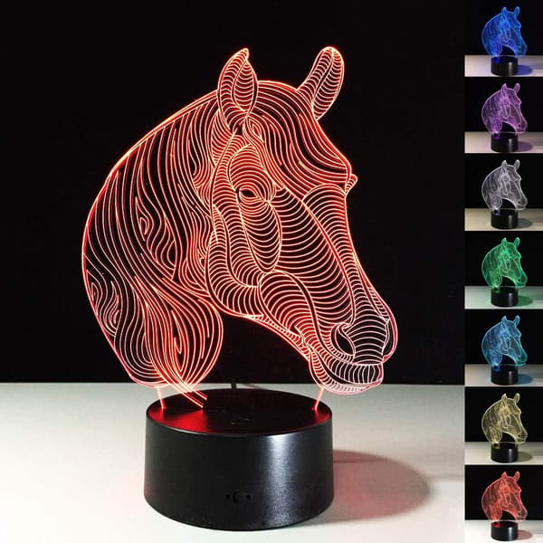 Optisk illusion af vandmand, 3D LED-sensor natlampe med Sm