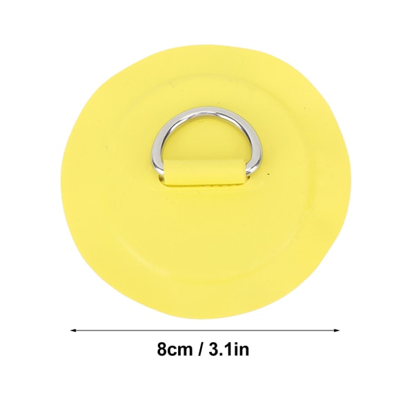 D-ring lapp Rund Lätt D-ring PVC-lapp för uppblåsbar båt Surfbräda Stand Up Paddleboard 4 st Gul