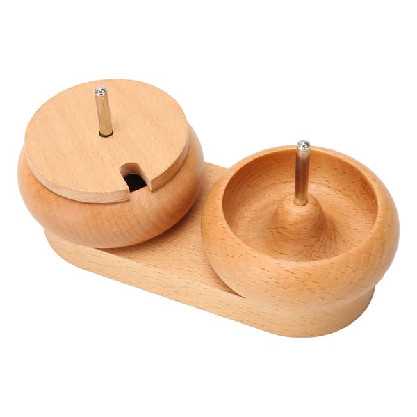 Perle Spinner Skål Poleret Træ Dæksel Metal Aksel Stabil Oval Base Perle Maker til Smykkefremstilling DIY