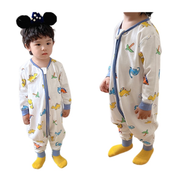 Baby flickor Pojkar Pure One Piece Footless Pyjamas,L(Dinosaur)