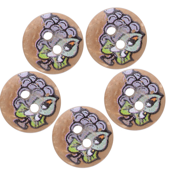 100Pcs Buttons Natural Coconut Shell Cartoon Children Clothes Decoration Accessories 11mm20