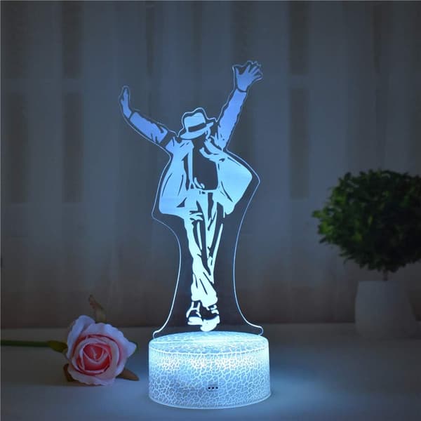 3D Illusion LED Natlampe USB Bordlampe 7 Farve Touch /