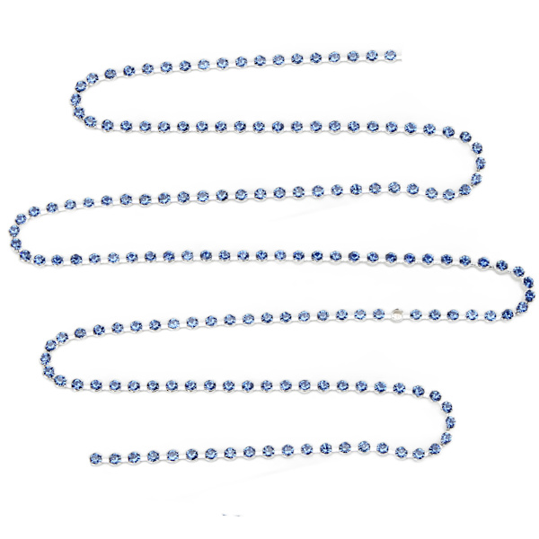5 meter Rhinestone kedja Stark Praktiskhet Glänsande Färgglada Runda Rhinestone Klokedja för DIY KläddekorationLjusblå