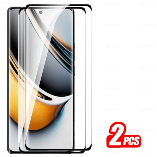 Böjd glas för Realme11Pro Plus 2 st härdat glas skärmskydd skyddande film