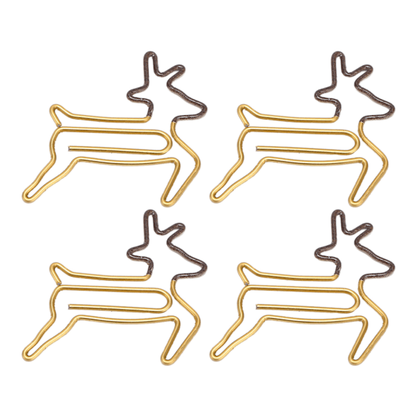 100 stk. formet papir clips Hjorteform Metal Bærbare kontor clips til fil klassificering Dokument organisering