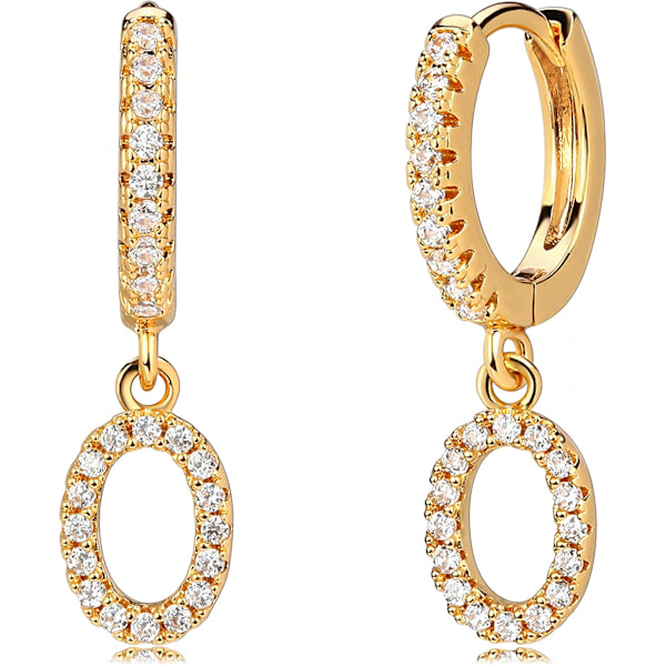 AVEKI 18K Delikat förgylld Pave Cubic Zirconia Brev Charm