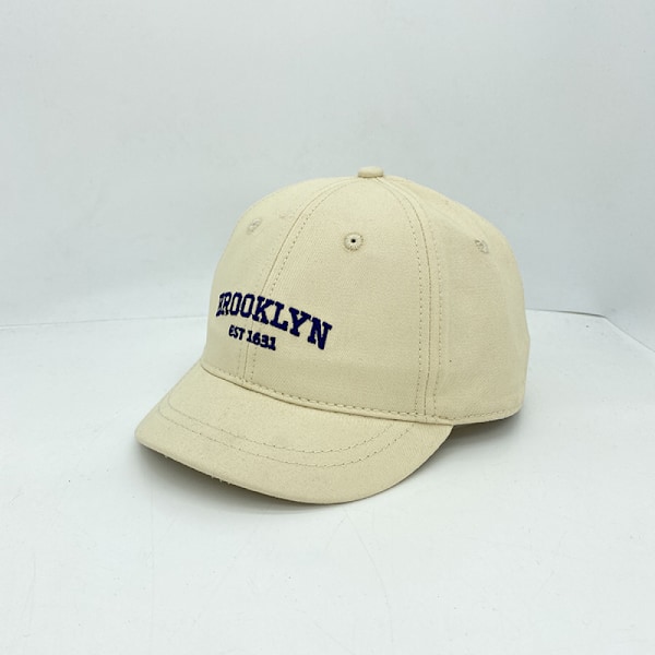 Broderad text kort skärm keps för män och kvinnor Adjus Beige