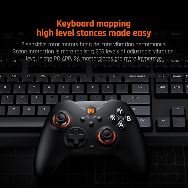 Trådløs controller, BIGBIG WON Gale PC-controller, bevægelsessigte, Hall-aftrækker, 4 brugerdefinerede knapper, PC-app-spilcontrollere til Switch/PC/iOS/Android Black 1
