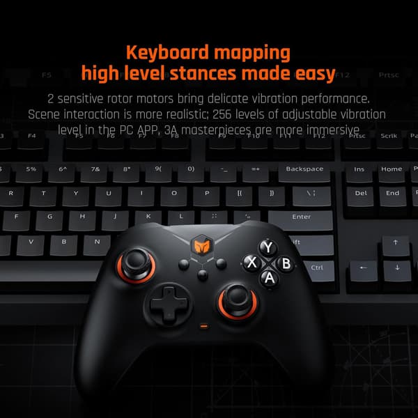 Trådlös handkontroll, BIGBIG WON Gale PC-handkontroll, rörelsesiktning, Hall-avtryckare, 4 anpassade knappar, PC-app-spelkontroller för Switch/PC/iOS/Android Black 1