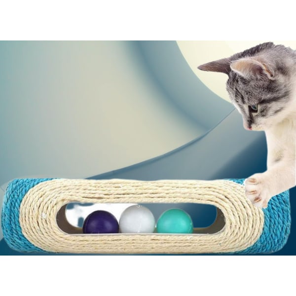 Cat Kitten Toy Rolling Sisal Scraper Roller with 3 Ball Exer