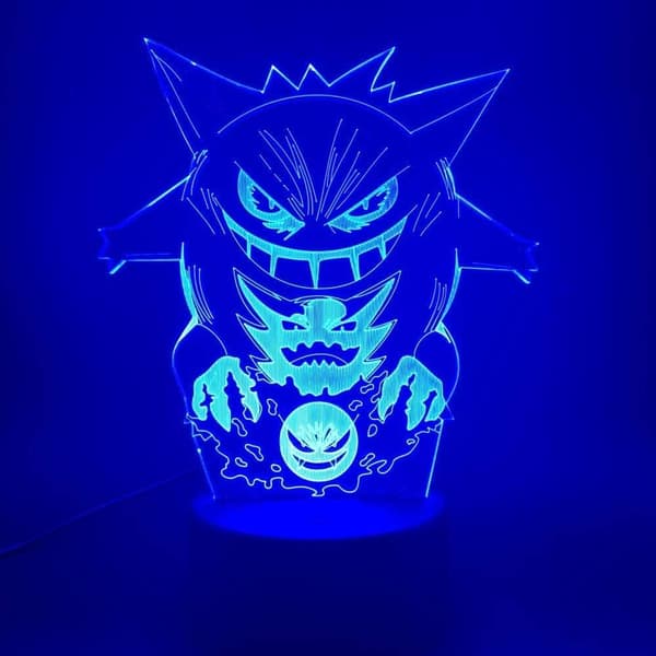 3D Nattlys Led Nattlys Spill GO Gengar Figur Atmosph
