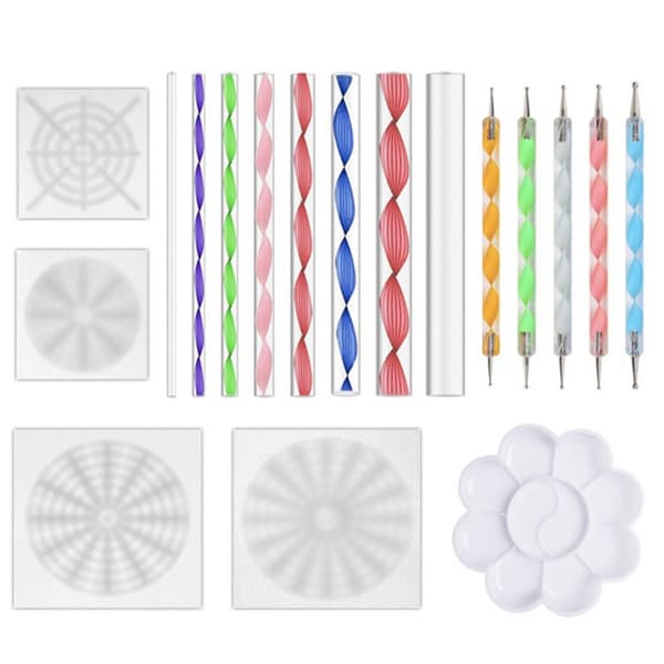 18 stk Premium Akryl Stang Stencil Dotting Pen Art Set Pen Dotting Tool