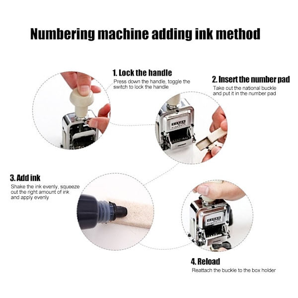 Automatisk numreringsmaskin 7506 6-siffrig nummerkodningssida Digital stämplingsmaskin