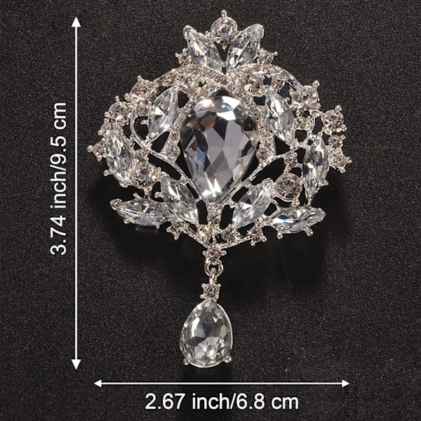 Rhinestone-rintakorut, häämorsiusrintakorut, rintakorut, joissa on rintaneuloja, suurikokoinen hopeoitu valikoima rintaneula, Crytal-rintakorut pins-setti häihin