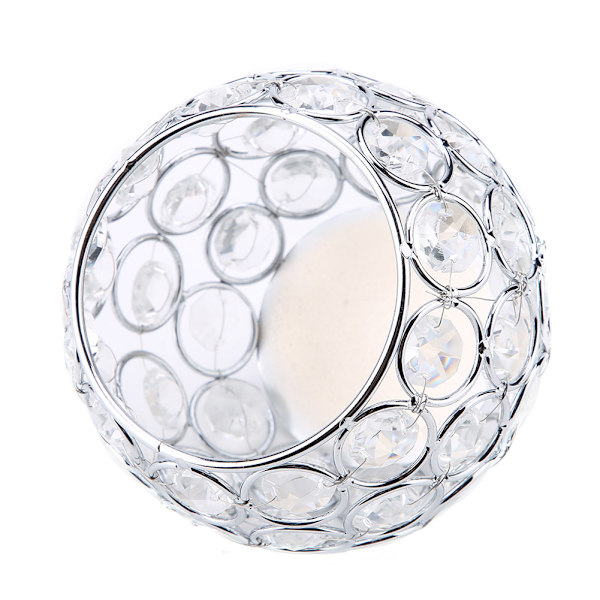 Krystall Lysestake Sølv Votive Tealight Lysestaker for Bryllup, Jul Silver