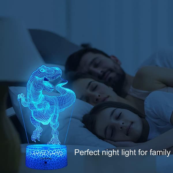 Hest + Dinosaur 3D nattlys (2-i-1 pakke)