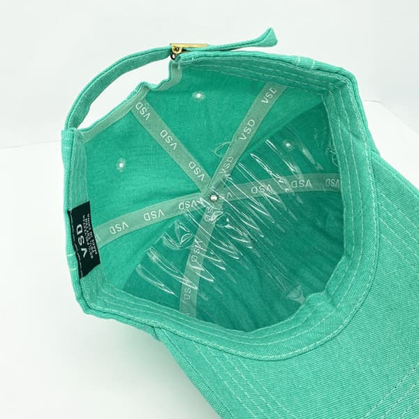 Justerbar sliten bomullsbaseballkeps i V-stil Dark Green