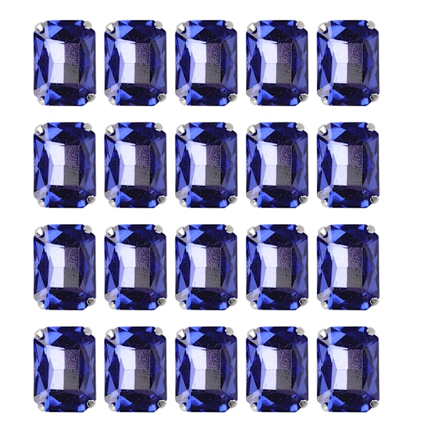 20 kpl DIY-kynsitimantteja hääpukuun, retro-muoti käsityölasivaatteiden koristeet 13 x 18 mm kuninkaallisen sininen suorakulmainen lasikynsitimantti