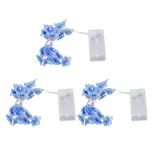 3 st Sakura String Good Decorative Lågspännings Batteridriven LED Blomsträng Ljus för Hem Hotell Restaurang Fest Blue