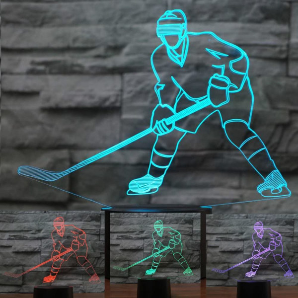 3D Ishockey Nattljus Bord Skrivbord Optical Illusion Lampor