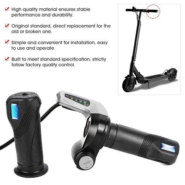24V 250W Borstad Hastighetsregulator LED-kit med Låsbar Gasreglage för Elcykel Scooter