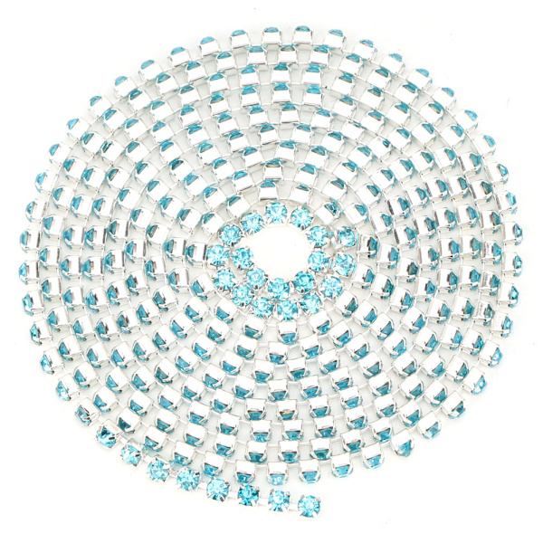 2,8 mm DIY Diamant Mesh Wrap Rulle Blanke Krystal Rhinestones Bånd Dekoration (Sø Blå)