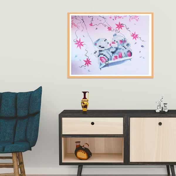 DIY Handgjord Rhinestone Broderi Målning Korsstygnskit Hantverk för Hemväggsdekor