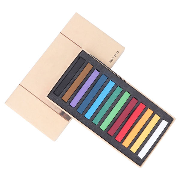 Flerfarget firkantet kunstnertegning pastellskisseblyant 12 assorterte farger sett (12 farger)