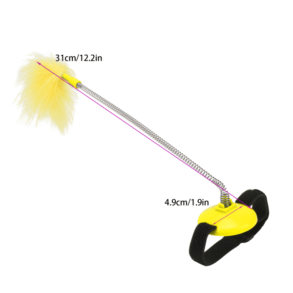 Krage Katt Teaser Fjäder Krage Katt Leksaker med Själv Exalterad Hals Interaktiv Teaser Yellow