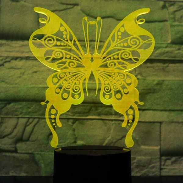 3D Sommerfugl Natlampe Illusion LED 7 Farveskift