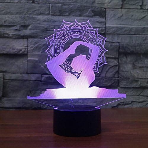 3D Yoga Dansare Nattljus Drivs Fjärrkontroll Touch Swit