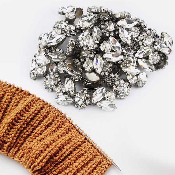1 Yard Rhinestones Band Kristall Glas Borr Kedja Trim DIY Dekor Kläder Tillbehör (#1)