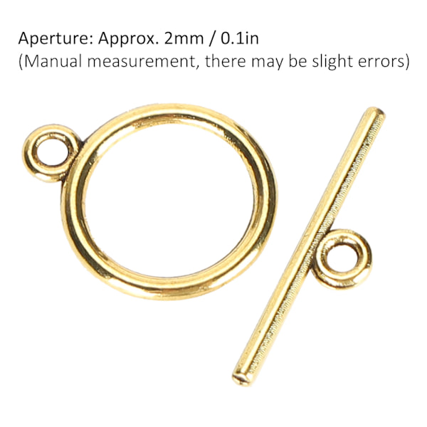 100 set med omkopplingslås i legering, 2 mm OT-spänne, gör-det-själv-smyckestillbehör för halsband och armband Golden