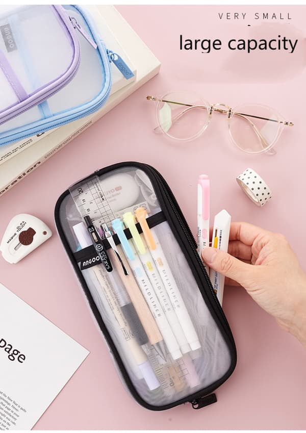 Penneetui sæt, Nylon pen opbevaringspose, Makeup taske til H