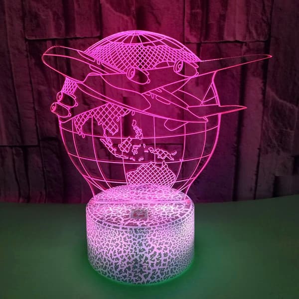 3D Fly Natlampe Illusion Natlampe 16 Farve Chan