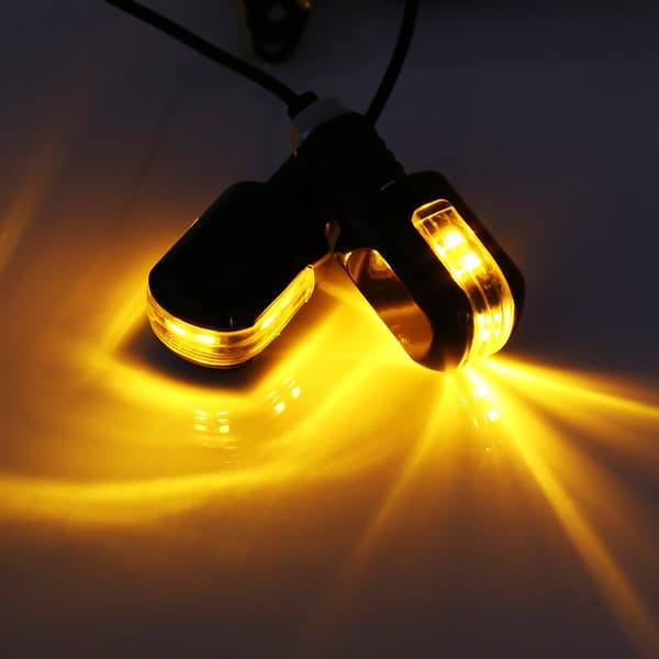 1 Par Motorcykel 7/8'' Styrstang End 6 LED Blinklys Indikator Amber Lys