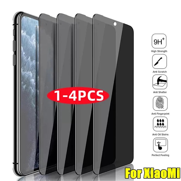 4 st Anti-spion Glass Sekretesskydd för Xiaomi Redmi Note 13 Proplus