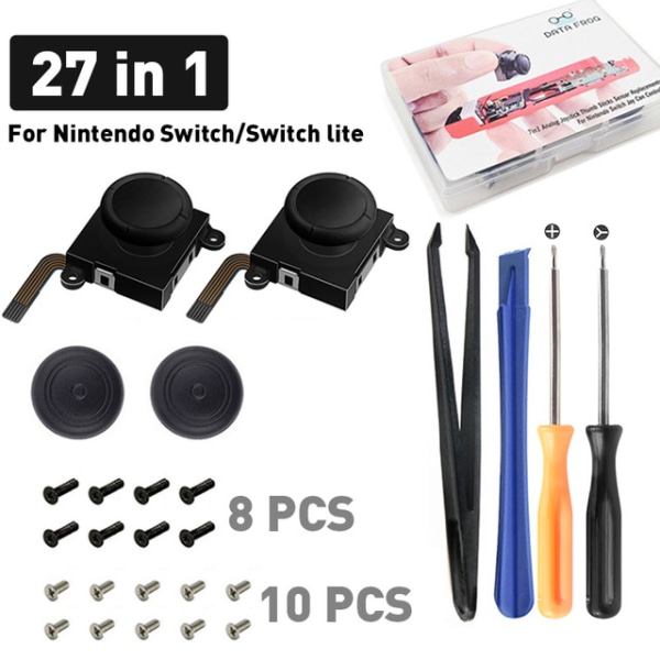 Joycon Joystick-ersättning 2-pack, ersättningsjoystick Analog Thumb Stick för Switch Joy-Con-kontroller & Switch Lite, vänster/höger analog joystick w