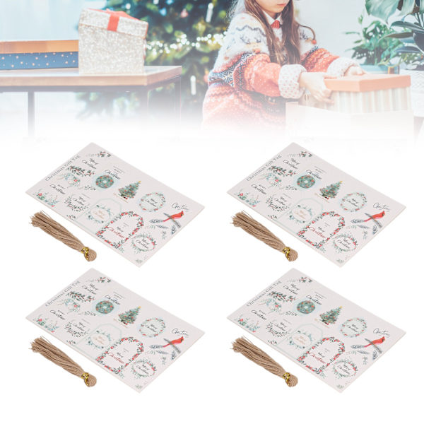 200 st presentlappar i juldesign, klassiskt DIY-papper, attraktiva dekorativa hantverkslappar för fest