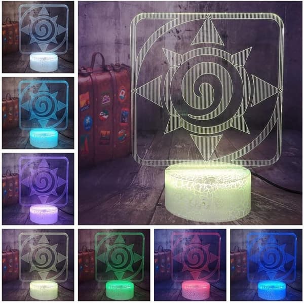 3D Lampe Naruto Leke for Gutter Sengslys for Barn 16 Farger Skifte Dekor Lampe