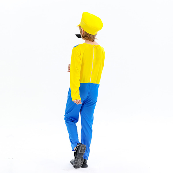 Børne Super Mario og Luigi Maskerade Kostume VVS-Brødre Halloween Kostume Yellow Children XL