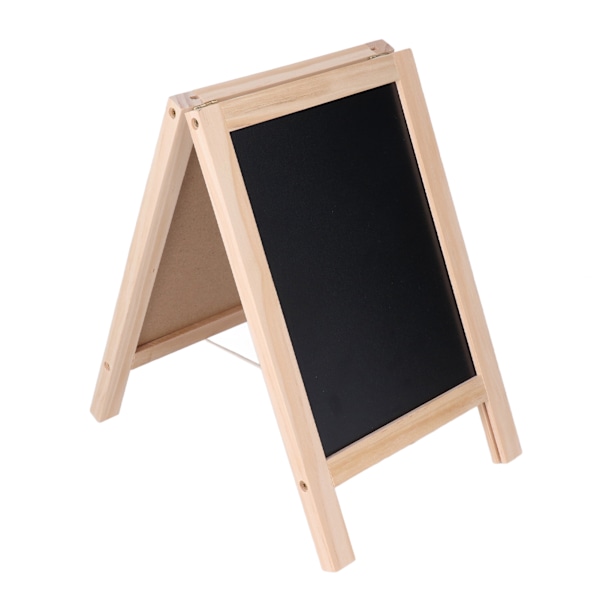 Dubbelsidig Staffli Tavla 19x30cm Polerad Trästruktur Magnetisk Whiteboard Staffli med Fällbart Stativ Krita