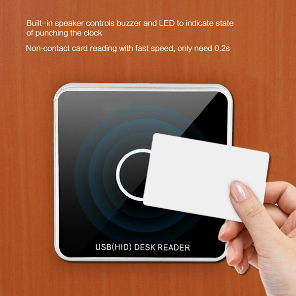 Ic ID-kort Berøringsfri USB-strømforsyning RFID-døradgangskortlæser (13,56 Mhz/IC-kort)