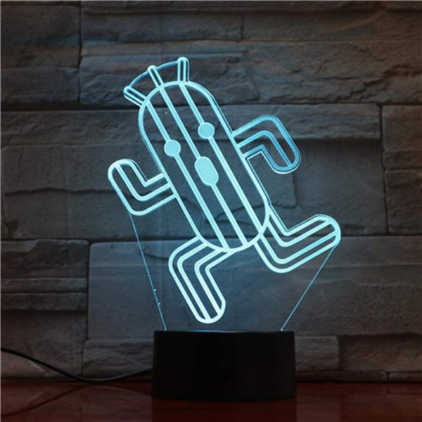 Cactus 3D LED-lampa Barn LED-nattlampa Cactuar Fantasy N