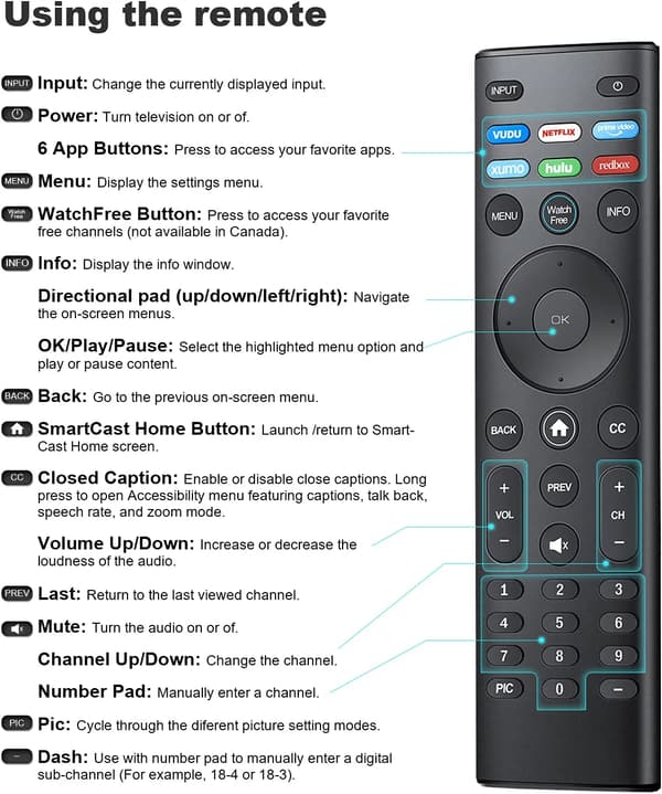 Universal fjernkontrollerstatning for VIZIO D-Series M-Se