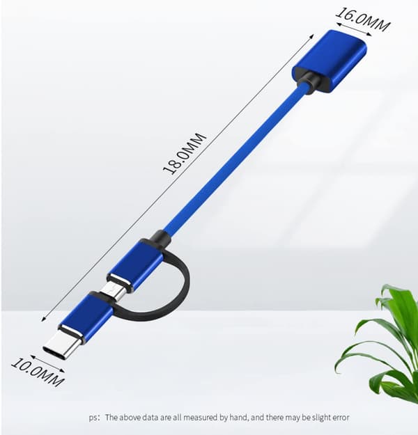 2 i 1 USB C-kabel YACSEJAO Typ C & Micro USB-kabel till USB 3.0 Snabbladdningsflätad sladd OTG för alla Android-enheter Smartphones，Tablets，MP4 och