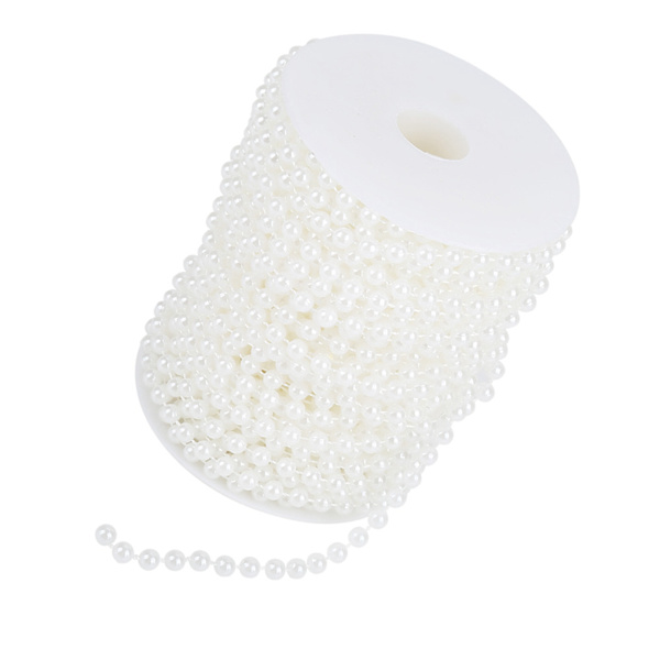 25m/rulla Hiontahelmi Langat Helmet Garland String DIY Hääkoriste 6mm(valkoinen)