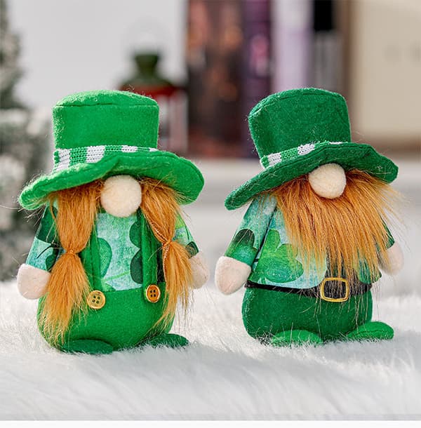 St. Patrick's Day Gnome Dekor Grønn Kløver Sp D